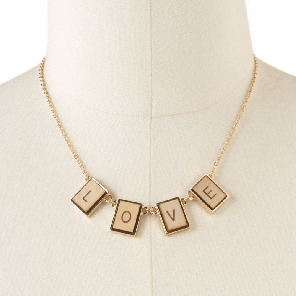 LC Lauren Conrad "L-O-V-E" Scrabble Necklace